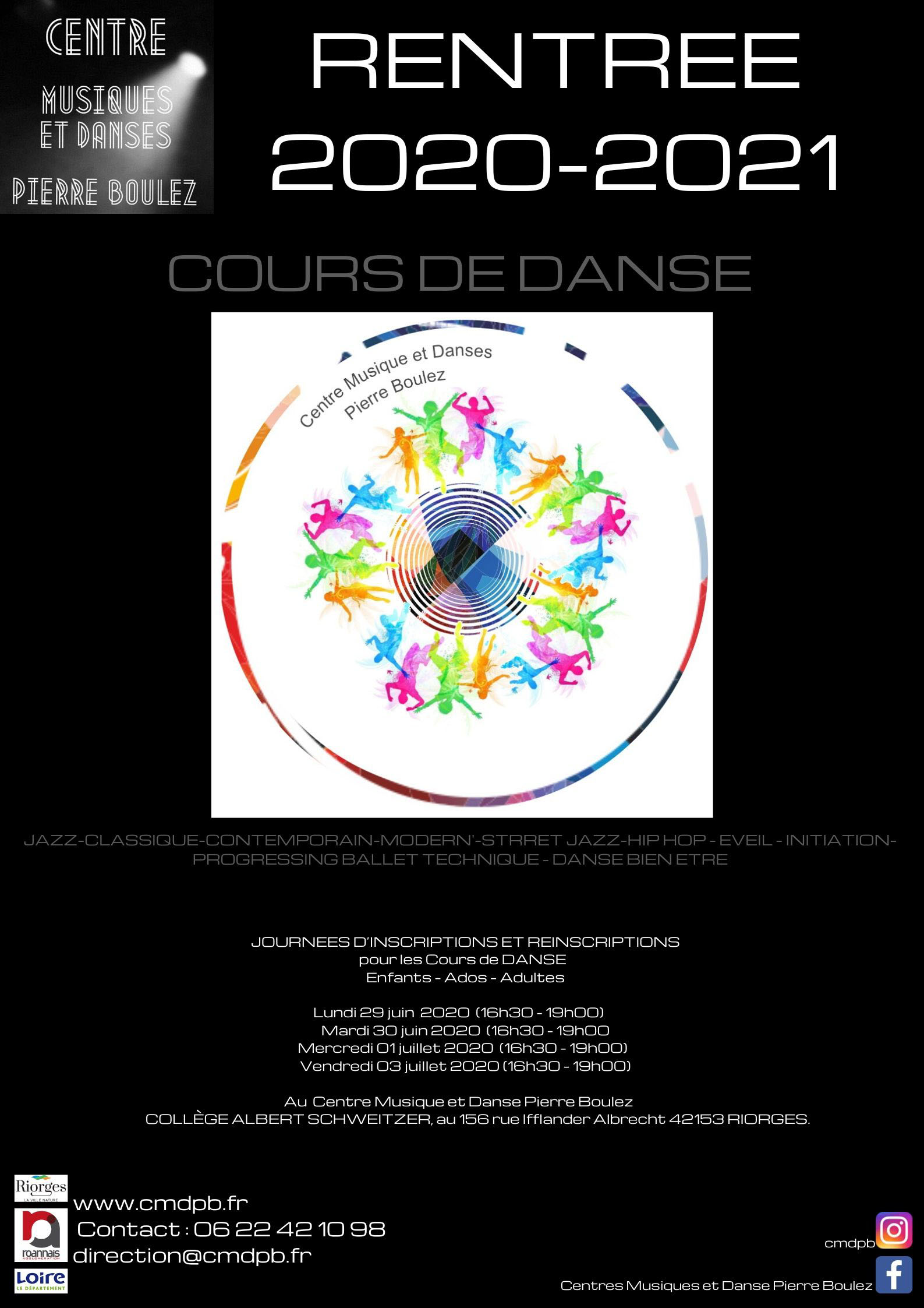 affiche inscriptions danse 2020 - portrait