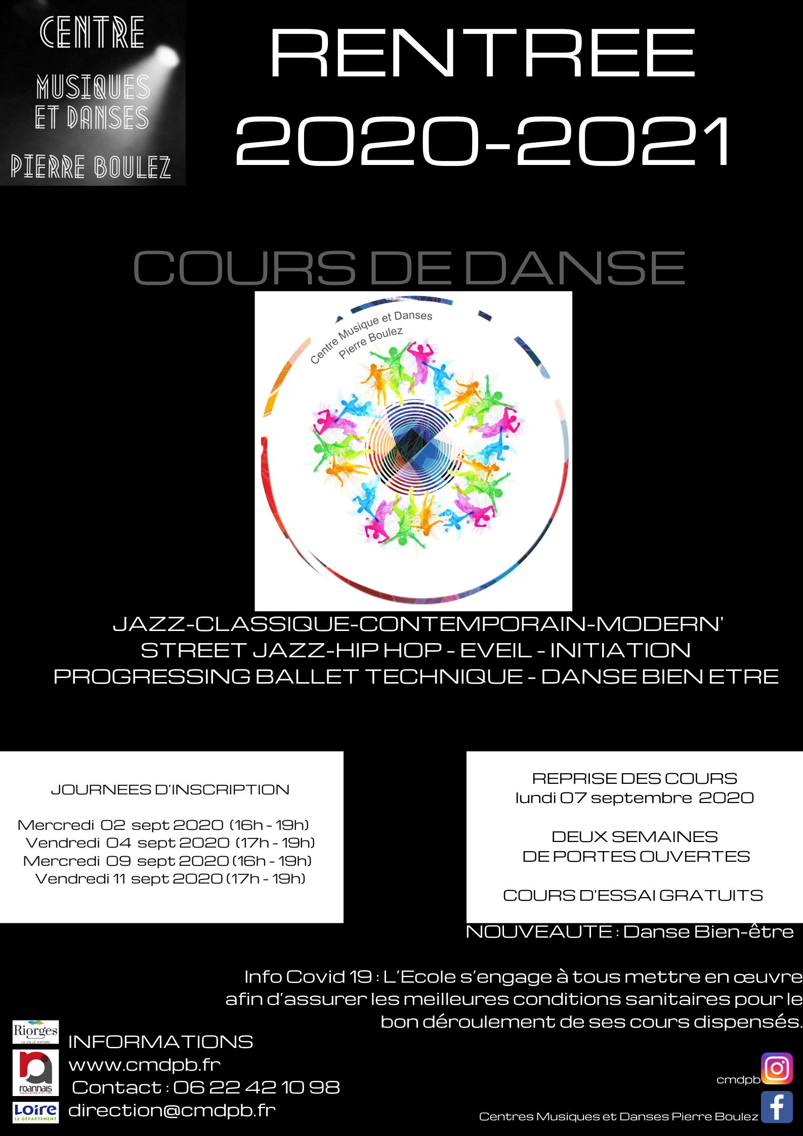 Affiche journées inscriptions DANSE 2020